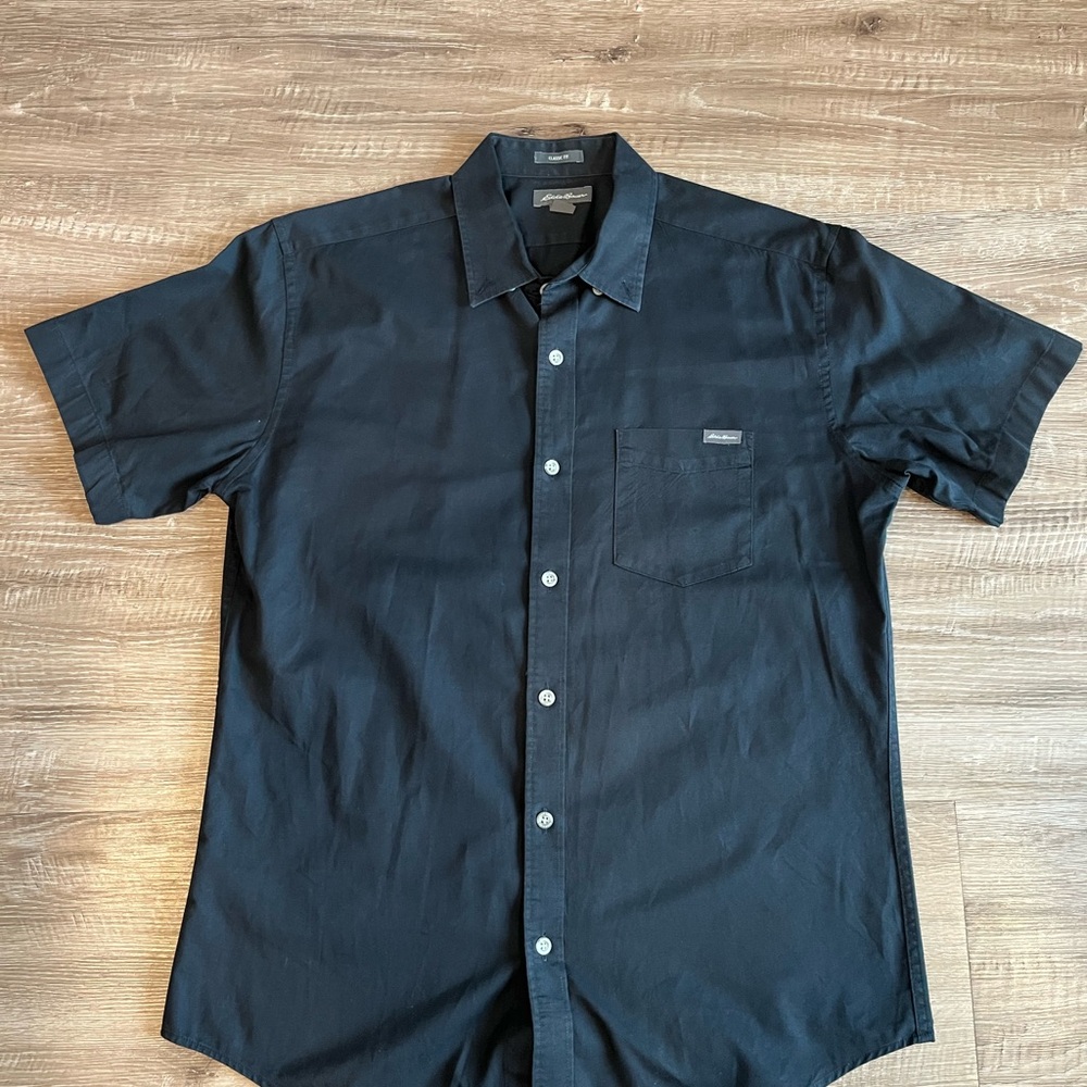 Eddie Bauer Black Men’s Classic Fit Button Down Long Sleeve Shirt Medium